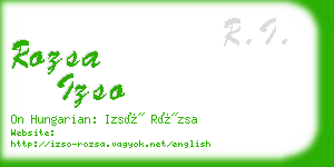 rozsa izso business card